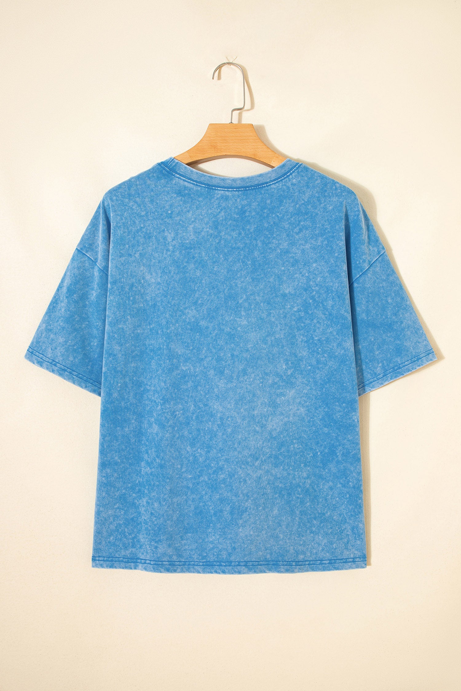 Blue USA Star Print Mineral Washed Cotton Tee - Aaria Tees Aaria Tees