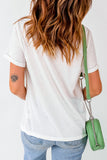 White Sequin Lemon Graphic Casual Summer Tee Aaria Tees
