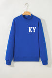 Dark Blue KY KENTUCKY Printed Mock Neck Sweatshirt - Aaria Tees Aaria Tees