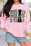 Pink Just PRAY Unique Letter Graphic Round Neck Pullover Sweatshirt Aaria Tees