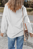 White Floral Rabbit with Glasses Graphic Corded Easter Sweatshirt Aaria Tees