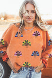 Orange Turkey Graphic Corded Baggy Sweatshirt Aaria Tees