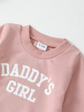 Children's Letter Graphic Sweatshirt and Pants Set Aaria Tees