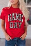 Red Checkered Game Day Graphic T Shirt Aaria Tees