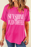 Rose Red SUNSHINE ICED COFFEE Casual Summer T Shirt Aaria Tees
