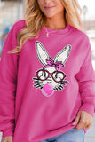 Bonbon Bubble Gum Rabbit Sequin Graphic Drop Shoulder Sweatshirt Aaria Tees