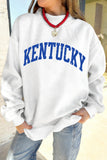 White Kentucky Graphic Mock Neck Reversible Sweatshirt - Aaria Tees Aaria Tees