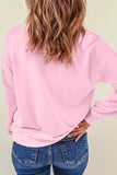 Pink Cute Nutcracker Printed Drop Shoulder Christmas Sweatshirt - Aaria Tees Aaria Tees