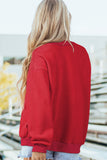Racing Red Valentines Day Heart Love Script Reversible Printed Double Wear Mock Neck Sweatshirt - Aaria Tees Aaria Tees