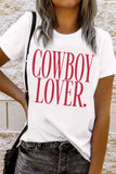 White COWBOY LOVER Lettering Graphic Tee Aaria Tees