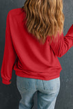 Red Heat Transfer HOLLY JOLLY Printing Christmas Pullover Sweatshirt - Aaria Tees Aaria Tees