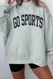 Gray Mock Neck GO SPORTS Graphic Sweatshirt Aaria Tees