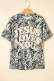 Pink Camo Woodland LOVE LIKE JESUS Casual Tee Aaria Tees