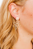 Daisy Statement Earrings - Cream - Aaria Tees Aaria Tees