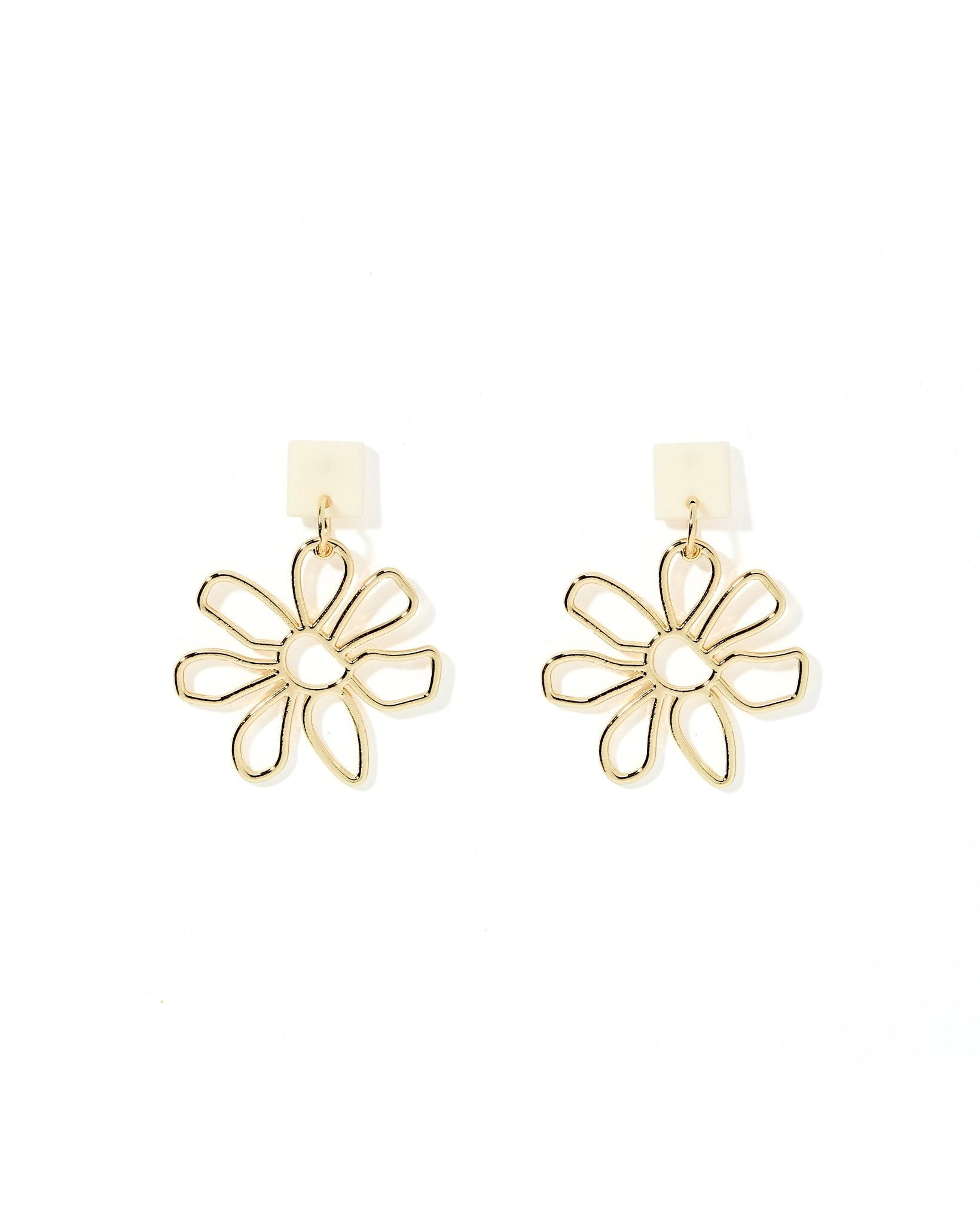 Daisy Statement Earrings - Cream - Aaria Tees Aaria Tees