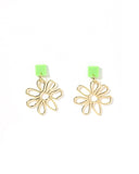 Daisy Statement Earrings - Green - Aaria Tees Aaria Tees