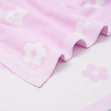 Daisy Jacquard Knit Baby Blanket - Aaria Tees Aaria Tees