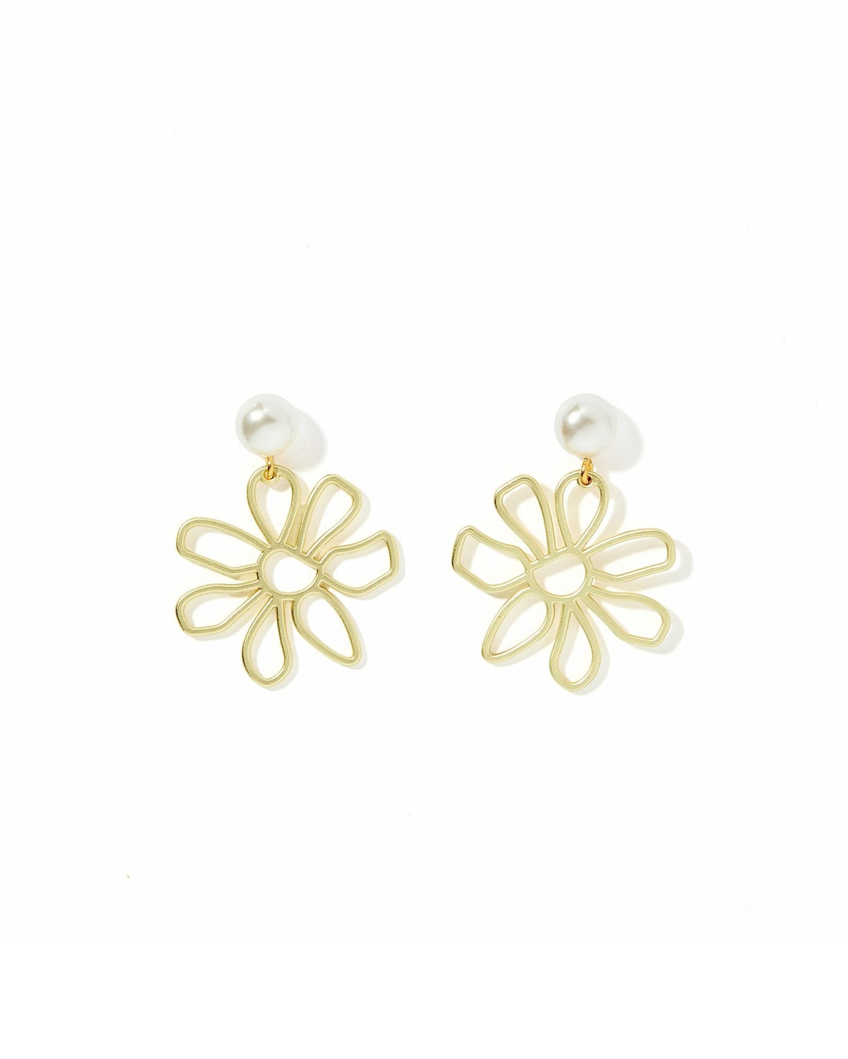 Daisy Statement Earrings - Pearl - Aaria Tees