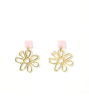 Daisy Statement Earrings - Pink - Aaria Tees Aaria Tees