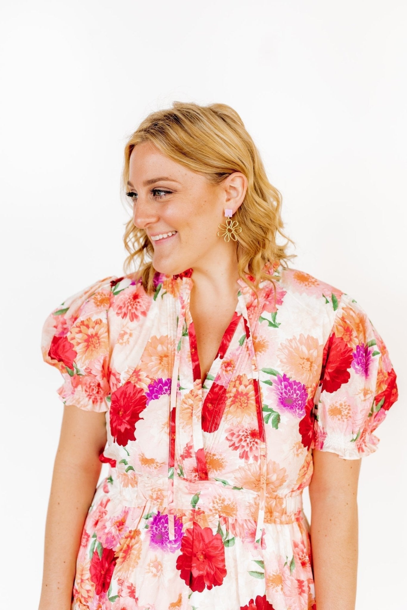 Daisy Statement Earrings - Purple - Aaria Tees Aaria Tees