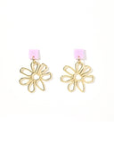 Daisy Statement Earrings - Purple - Aaria Tees Aaria Tees