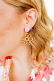 Daisy Statement Earrings - Purple - Aaria Tees Aaria Tees