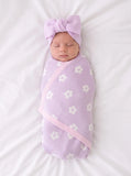 Daisy Jacquard Knit Baby Blanket - Aaria Tees Aaria Tees