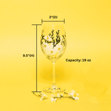 Painted Daisy Wine Glasses Aaria Tees