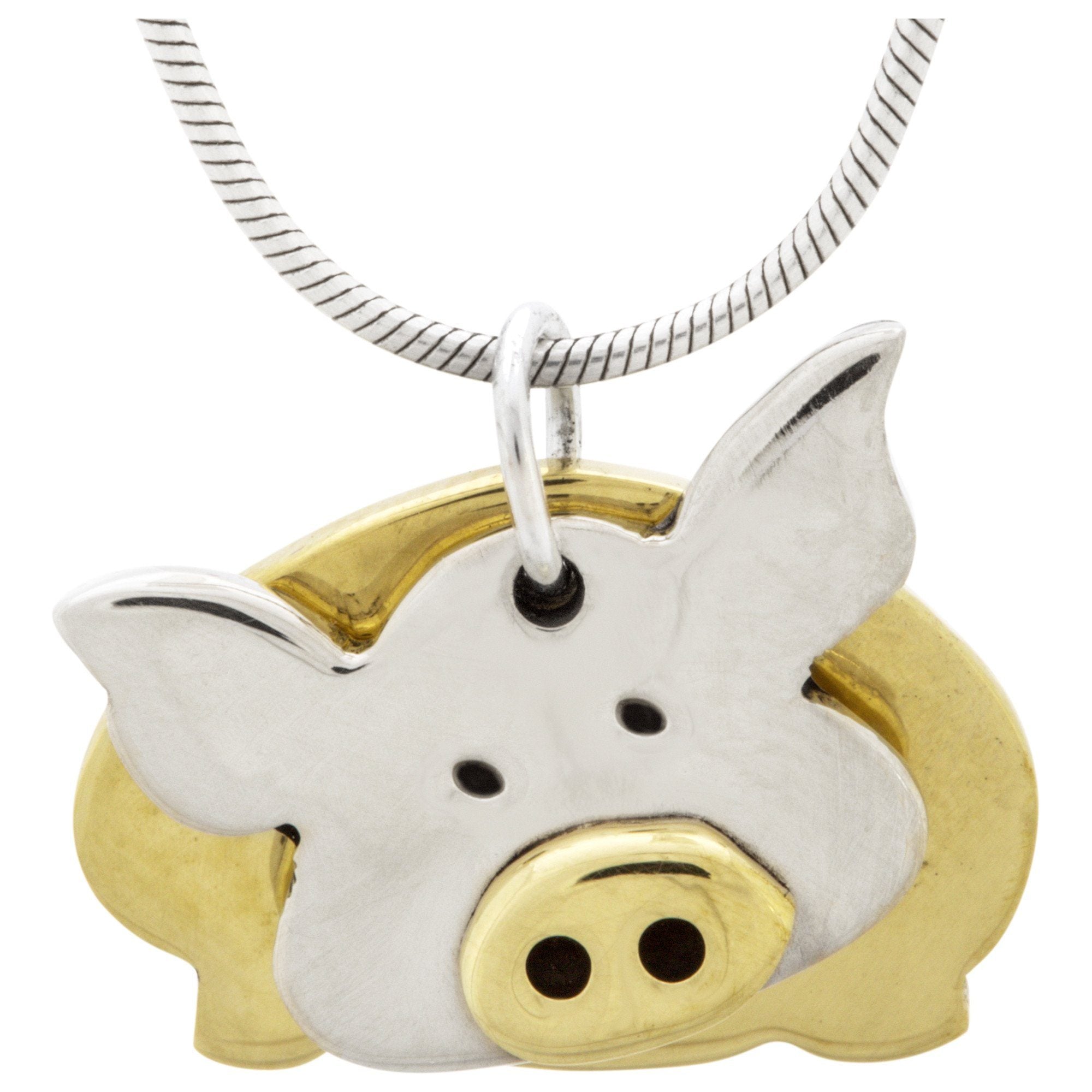 Dancing Pig Mixed Metals Necklace - Aaria Tees Aaria Tees