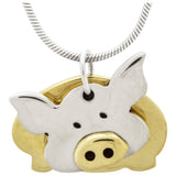 Dancing Pig Mixed Metals Necklace - Aaria Tees Aaria Tees