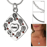 Dancing Ribbons Cure Diabetes Sterling Necklace - Aaria Tees Aaria Tees