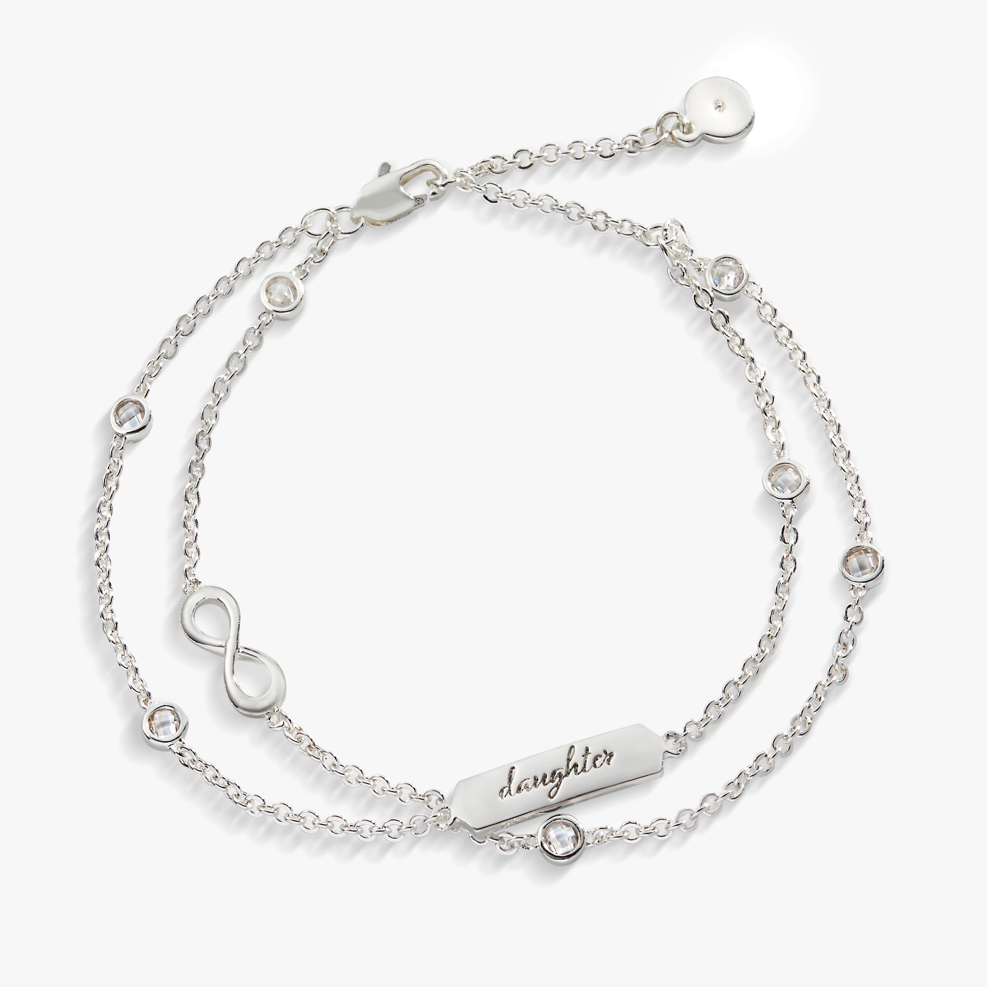 Daughter Infinity Chain Double Strand Bracelet - Aaria Tees Aaria Tees