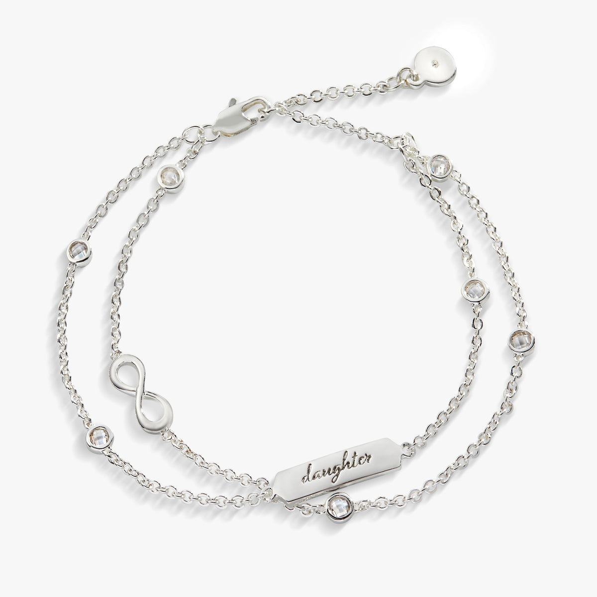 Daughter Infinity Chain Double Strand Bracelet - Aaria Tees