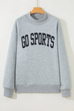 Gray Mock Neck GO SPORTS Graphic Sweatshirt Aaria Tees