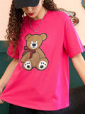 Letter Graphic Round Neck Half Sleeve T-Shirt Aaria Tees