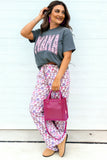 Medium Grey MAMA Letter Graphic Tee Camouflage Print Loose Pant Set - Aaria Tees Aaria Tees