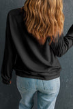 Black Western Pattern Print Round Neck Pullover Sweatshirt - Aaria Tees Aaria Tees