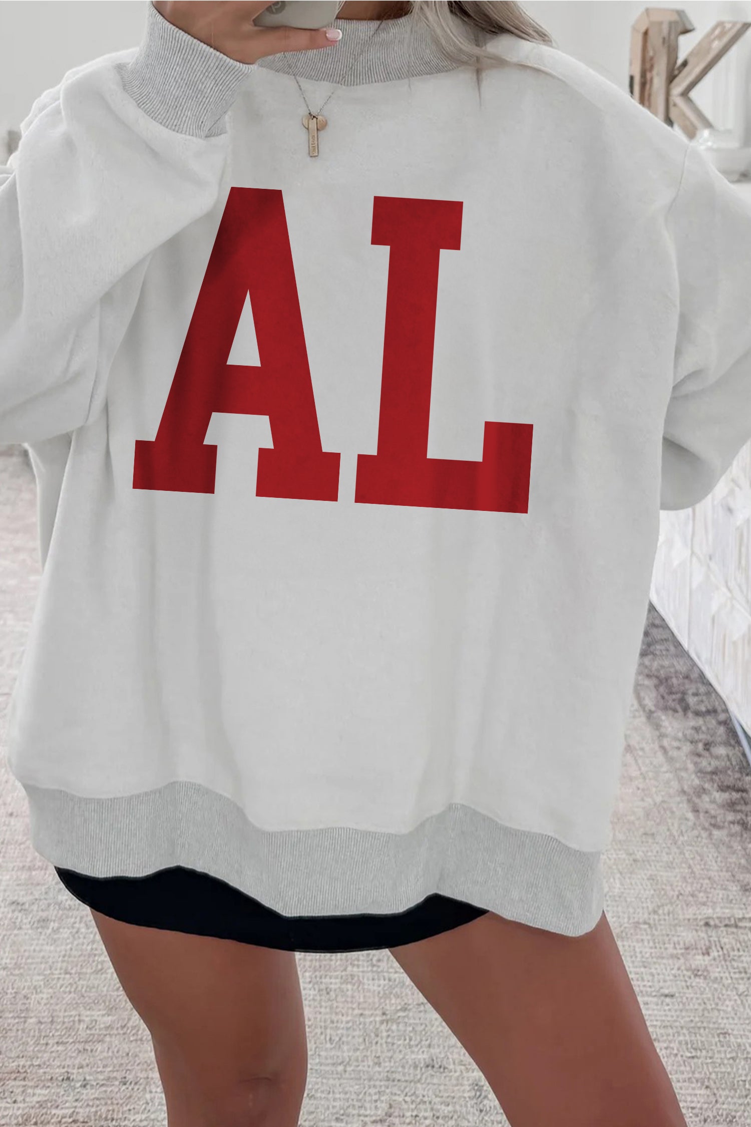 Light Grey MS Reversible Printed Ribbed Patchwork Mock Neck Sweatshirt - Aaria Tees Aaria Tees