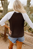 Brown Western Yeehaw Graphic Vintage Raglan Long Sleeve Top Aaria Tees