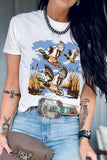 White Wild Duck Printed Nature Aesthetic Tee Aaria Tees