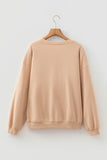 Parchment Horseshoe Embroidered Patch Graphic Drop Shoulder Sweatshirt - Aaria Tees Aaria Tees