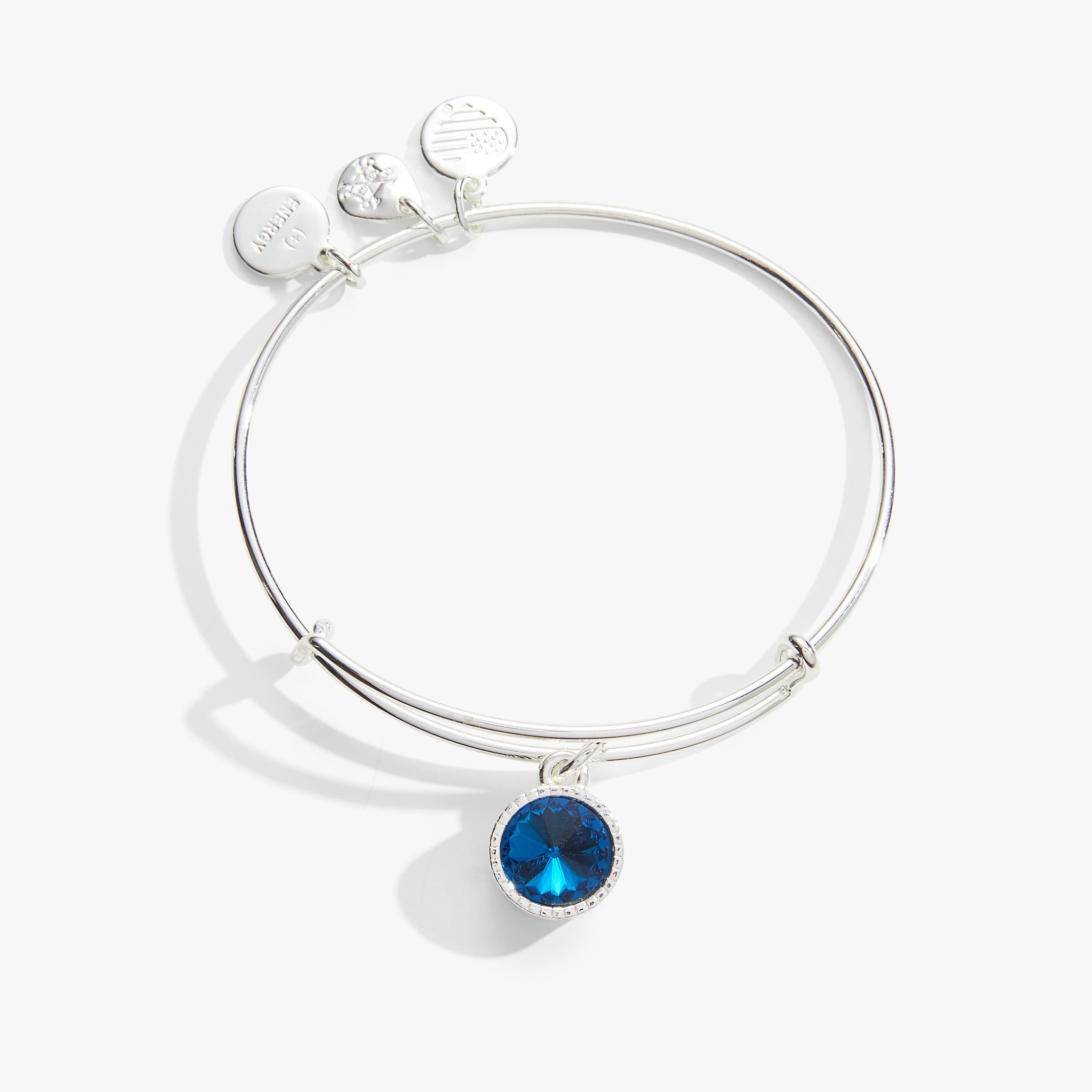 December Birthstone Charm Bangle, Blue Zircon - Aaria Tees Aaria Tees