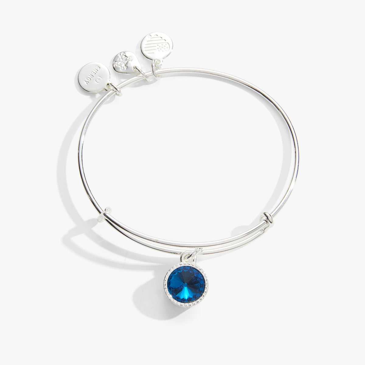 December Birthstone Charm Bangle, Blue Zircon - Aaria Tees
