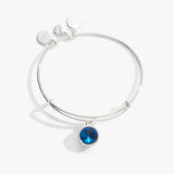 December Birthstone Charm Bangle, Blue Zircon - Aaria Tees Aaria Tees