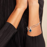 December Birthstone Charm Bangle, Blue Zircon - Aaria Tees Aaria Tees