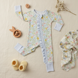 Bamboo blossom ruffle zippie - Aaria Tees Aaria Tees