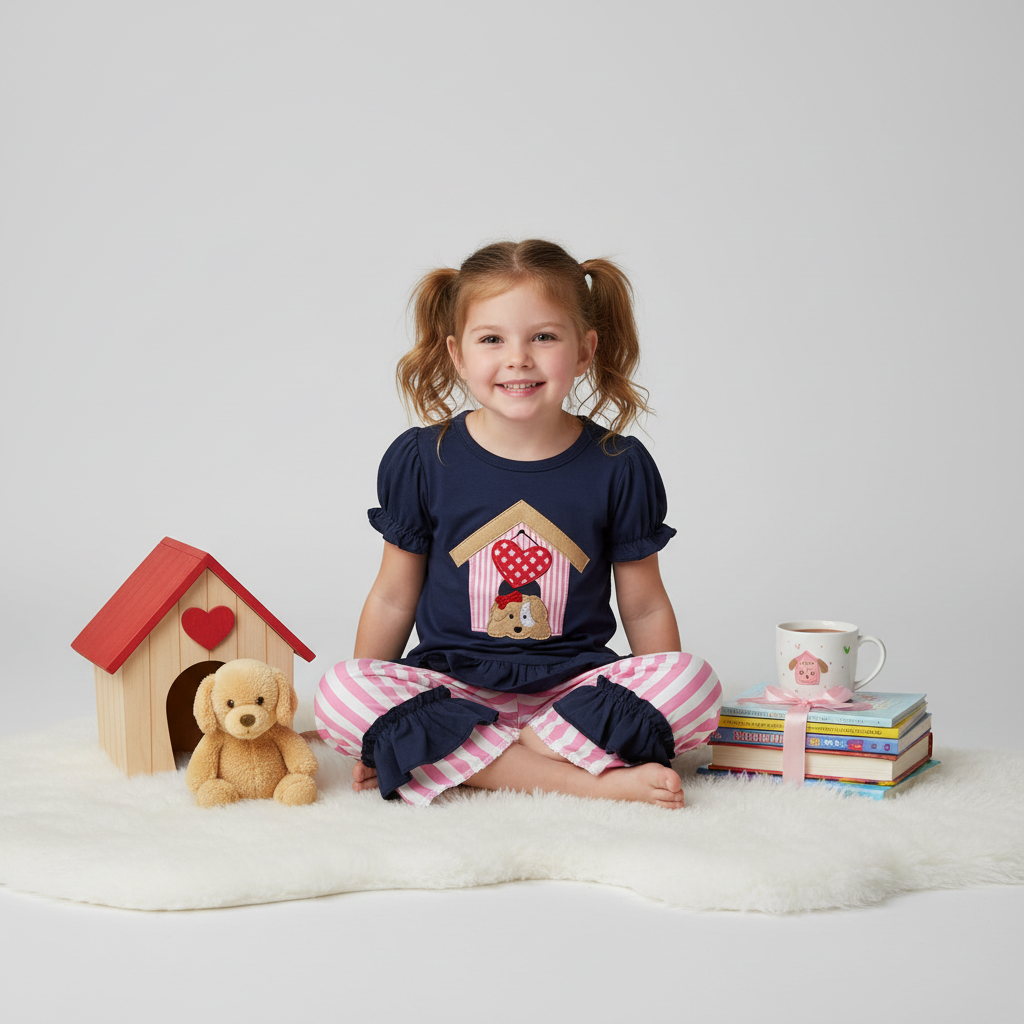 Doghouse ruffle pant set - Aaria Tees Aaria Tees