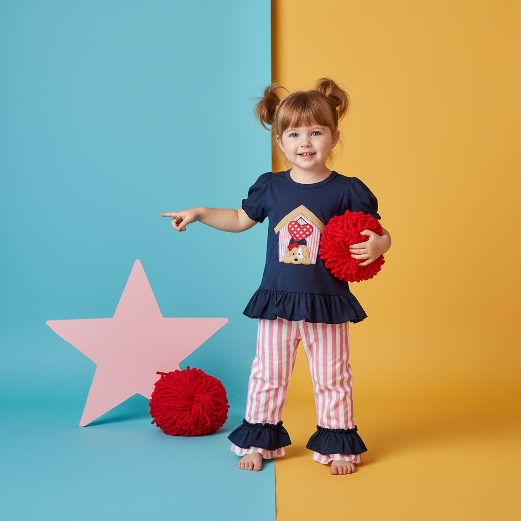 Doghouse ruffle pant set - Aaria Tees Aaria Tees