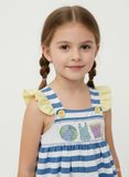 Smocked and embroidered Beach ball seaside dress - Aaria Tees Aaria Tees