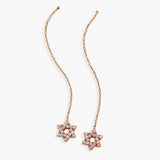 Star of David Delicate Pave Crystal Threader Earrings - Aaria Tees Aaria Tees